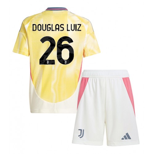 Dres Juventus Douglas Luiz #26 Gostujuci za djecu 2024-25 Kratak Rukav (+ kratke hlače)